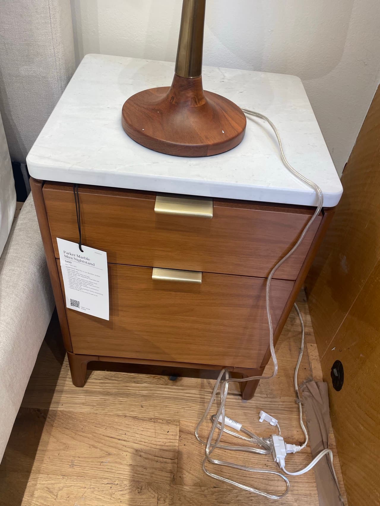 Marble Top Slim Night Stand