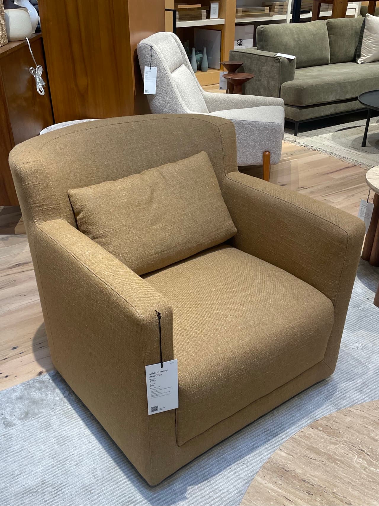 Tan Fabric Armchair