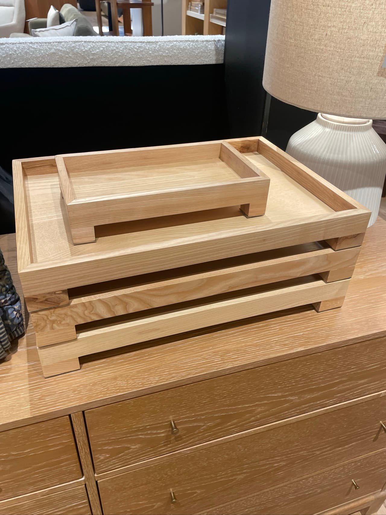 Stackable Wooden Trays