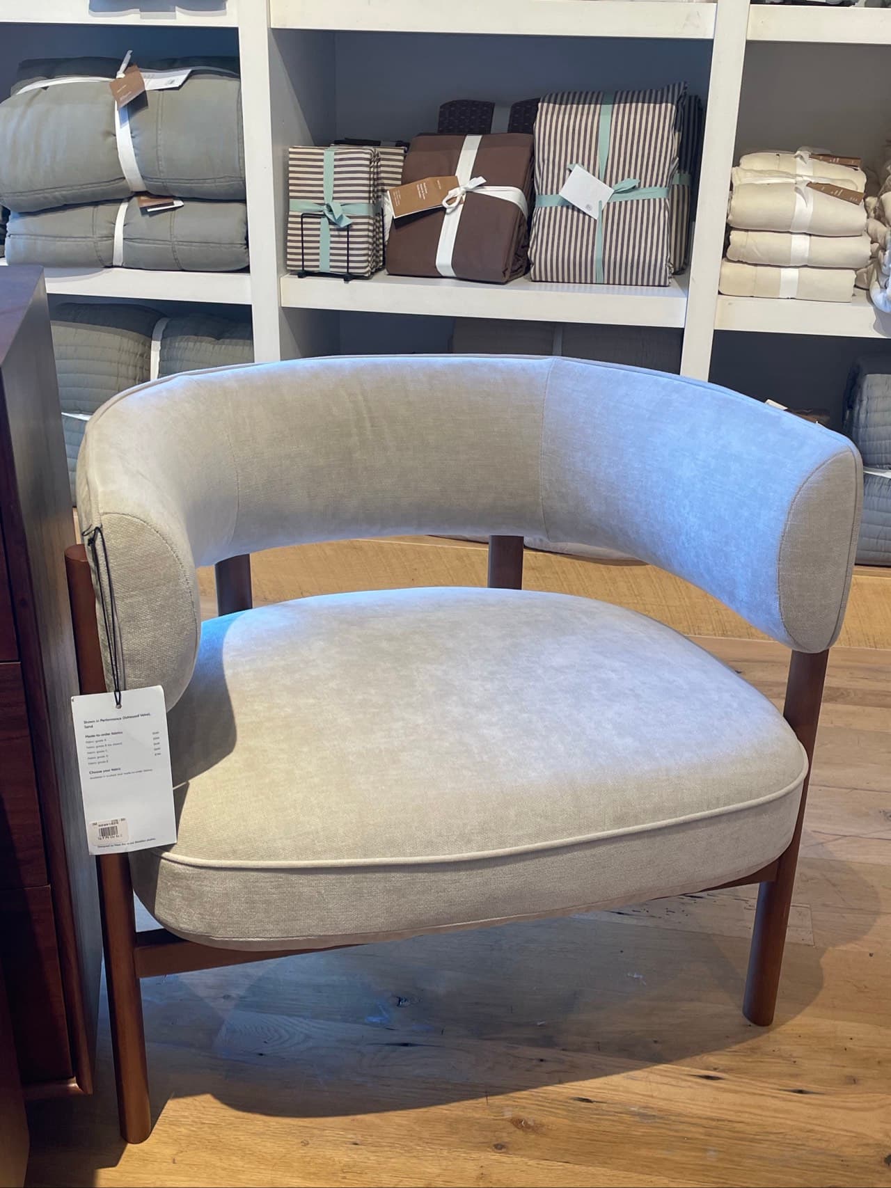 Upholstered Curved Back Chair