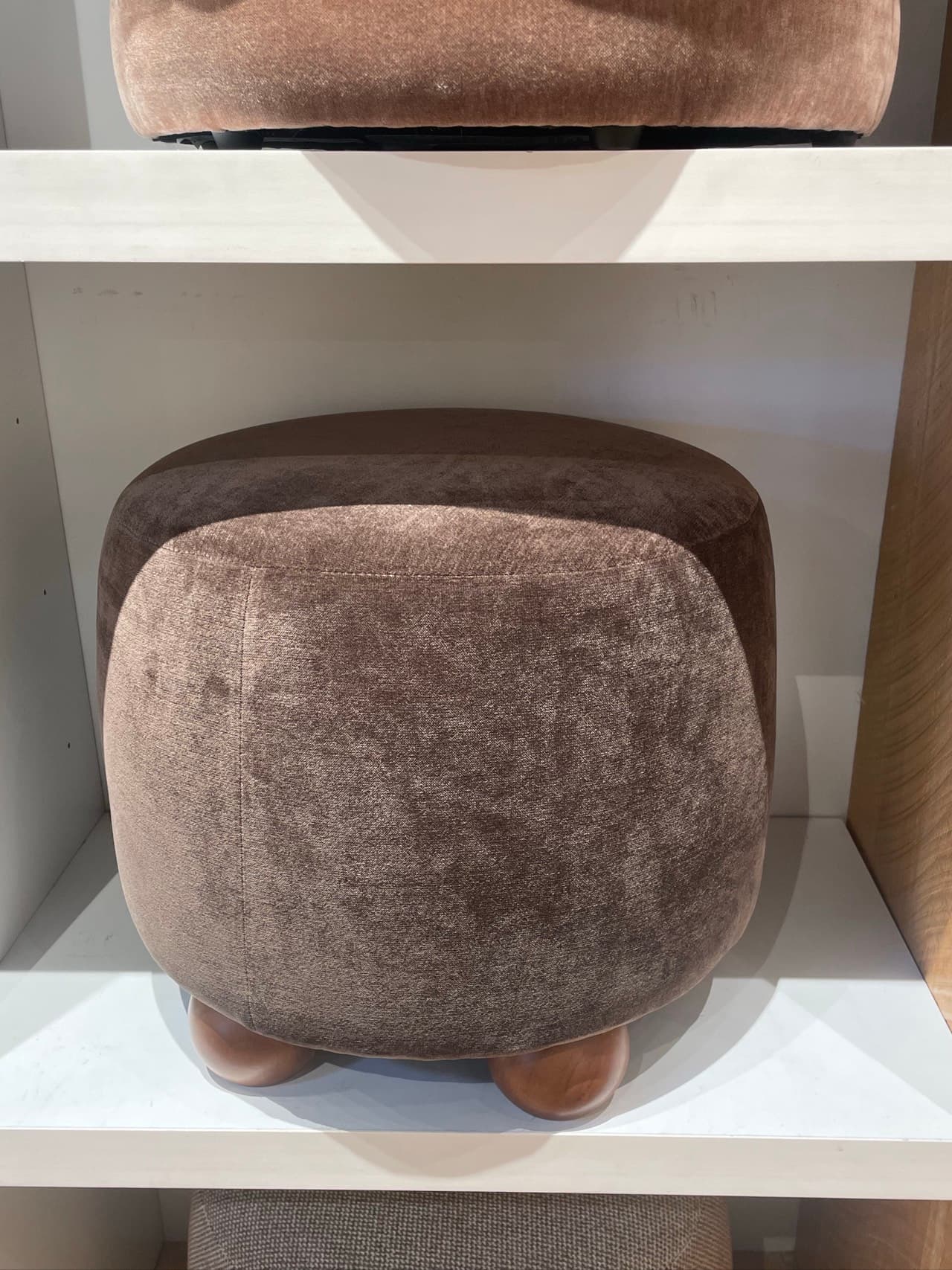 Brown Velvet Ottoman