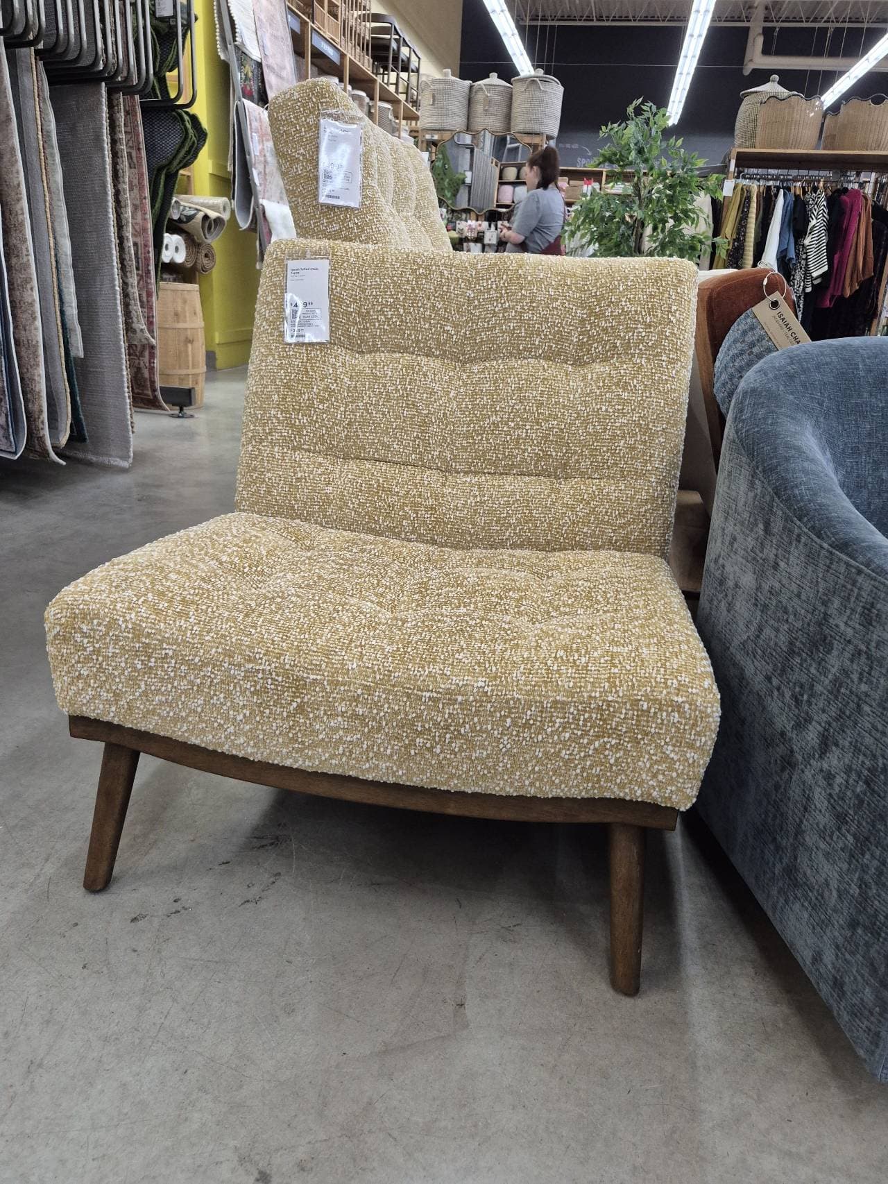 Yellow Armless Chair textured