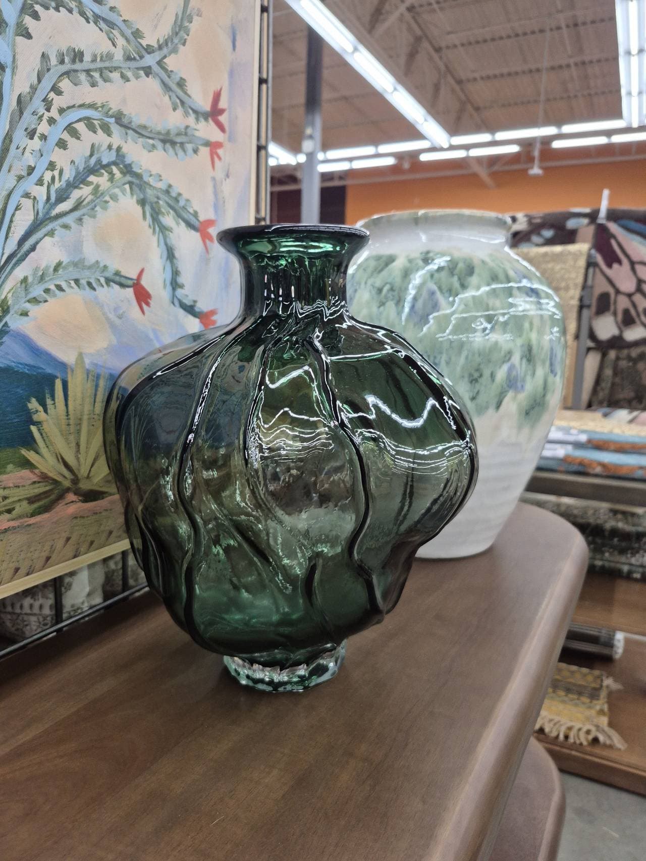 Green Glass Vase