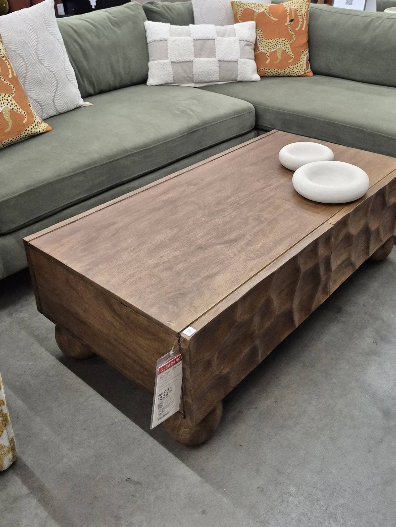 Coffee Table wood rectangular carved