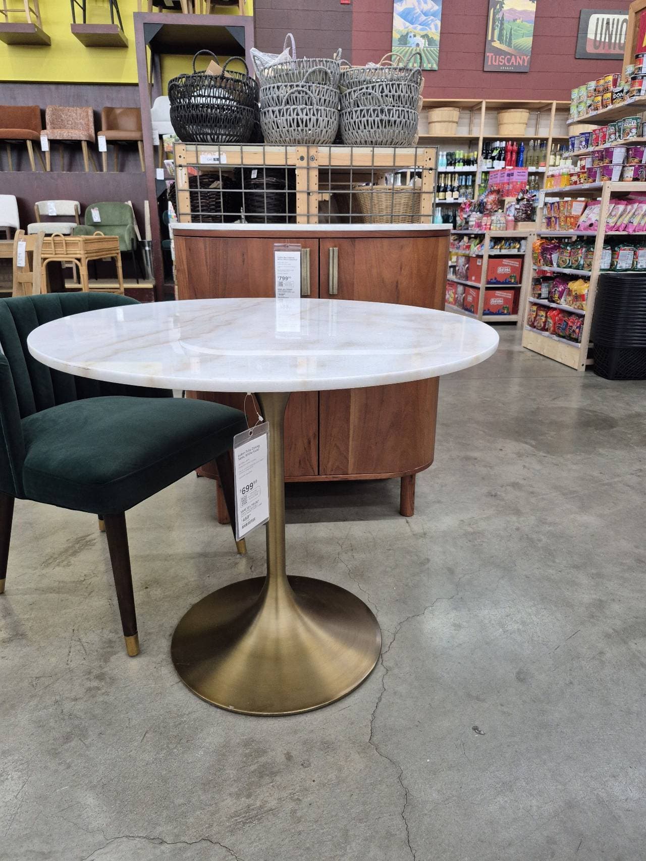 Round Marble Dining Table brass base marble top