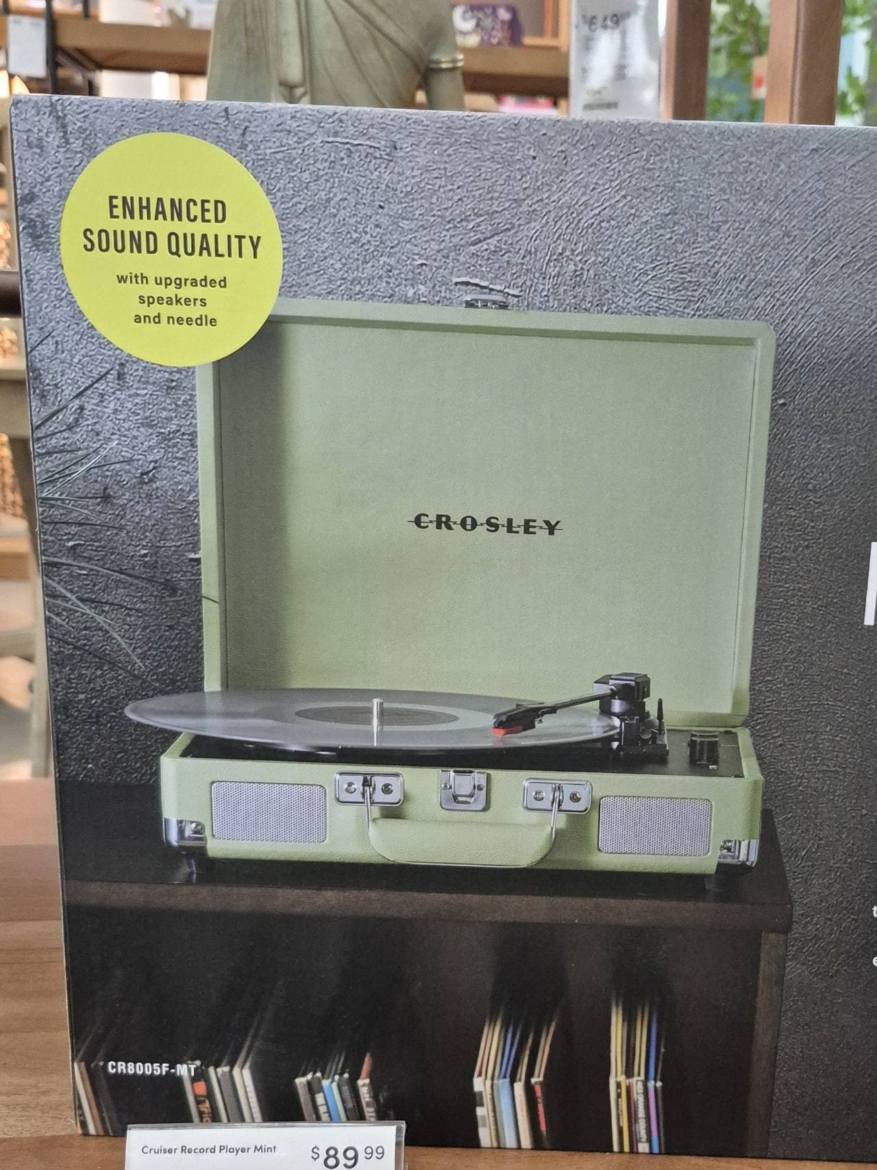 Cruiser Record Player Mint suitcase style mint green built-in speakers