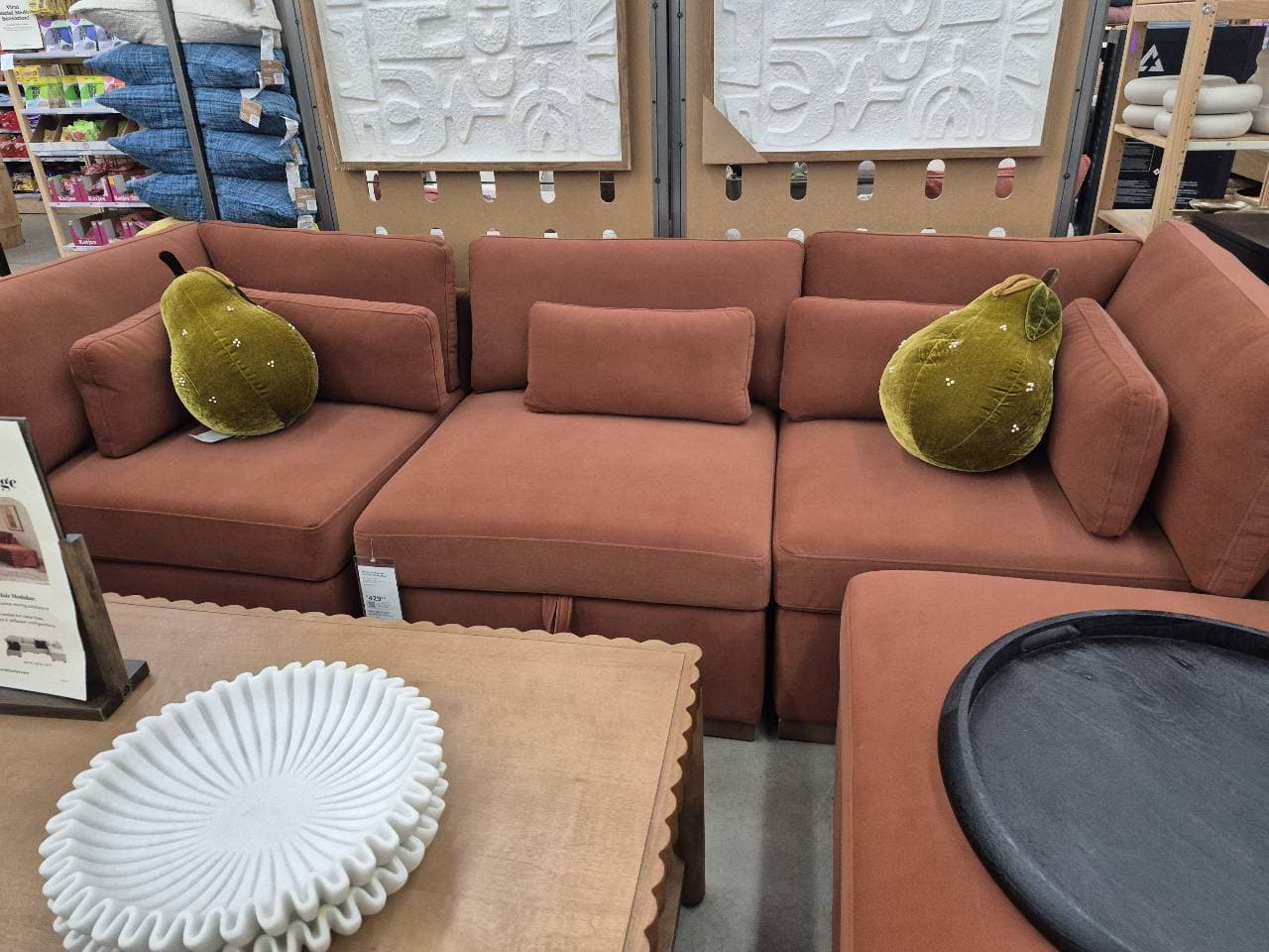 Rust Modular Sectional Sofa fabric
