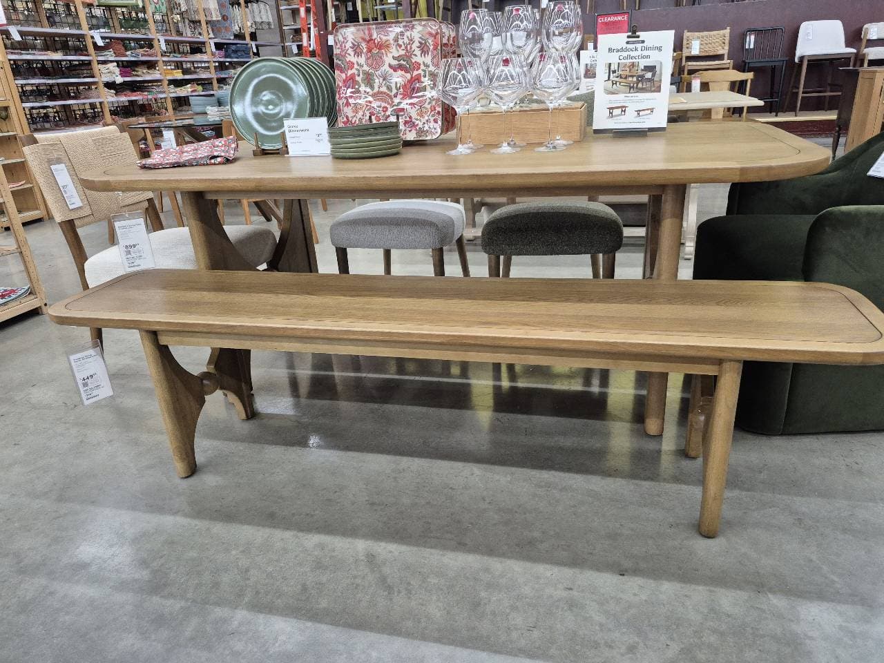 Dining Bench wood rectangular brown