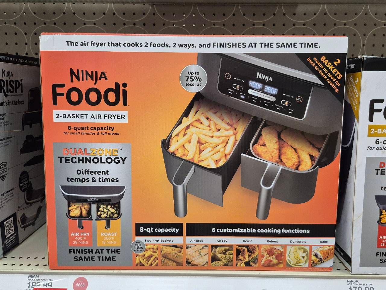 Foodi 2-Basket Air Fryer 8-quart capacity