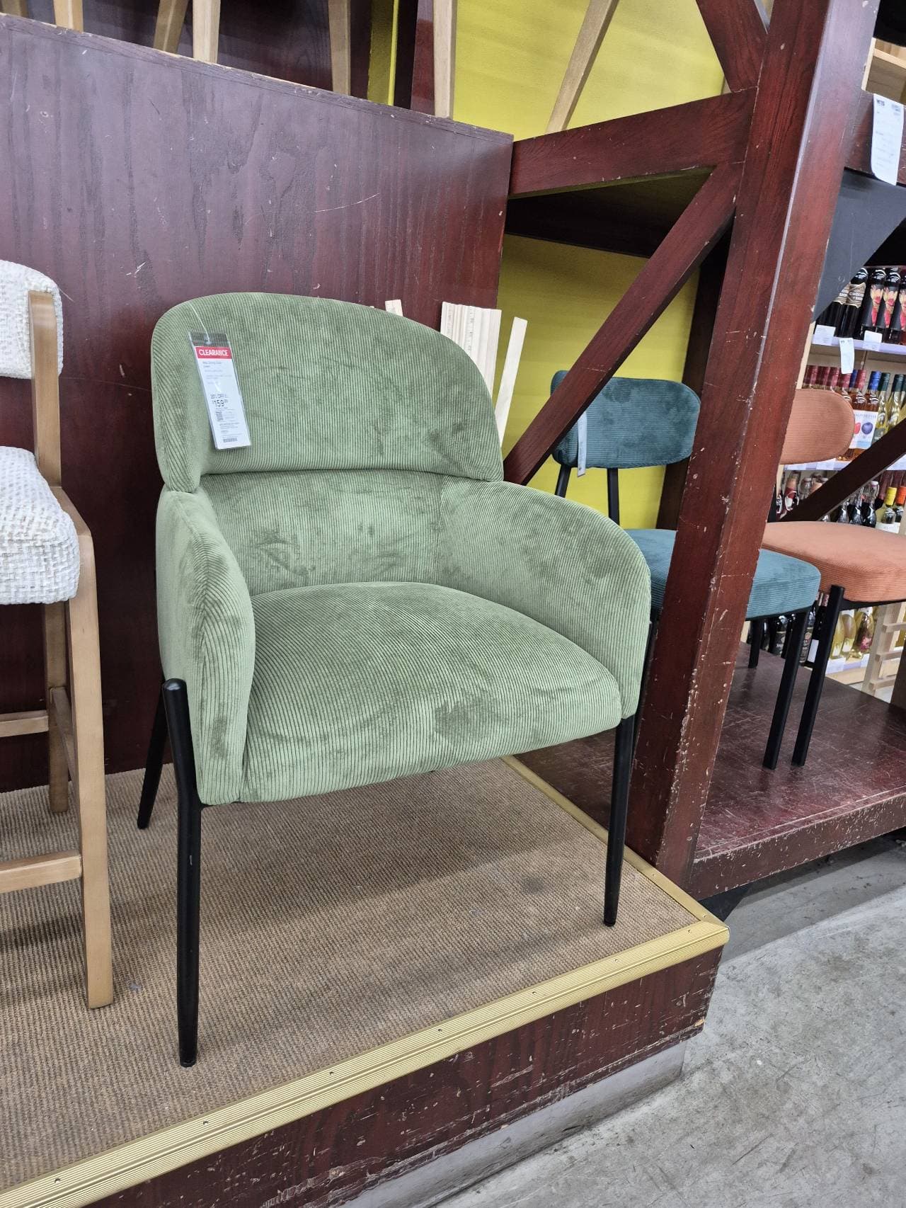 Green Corduroy Armchair upholstered