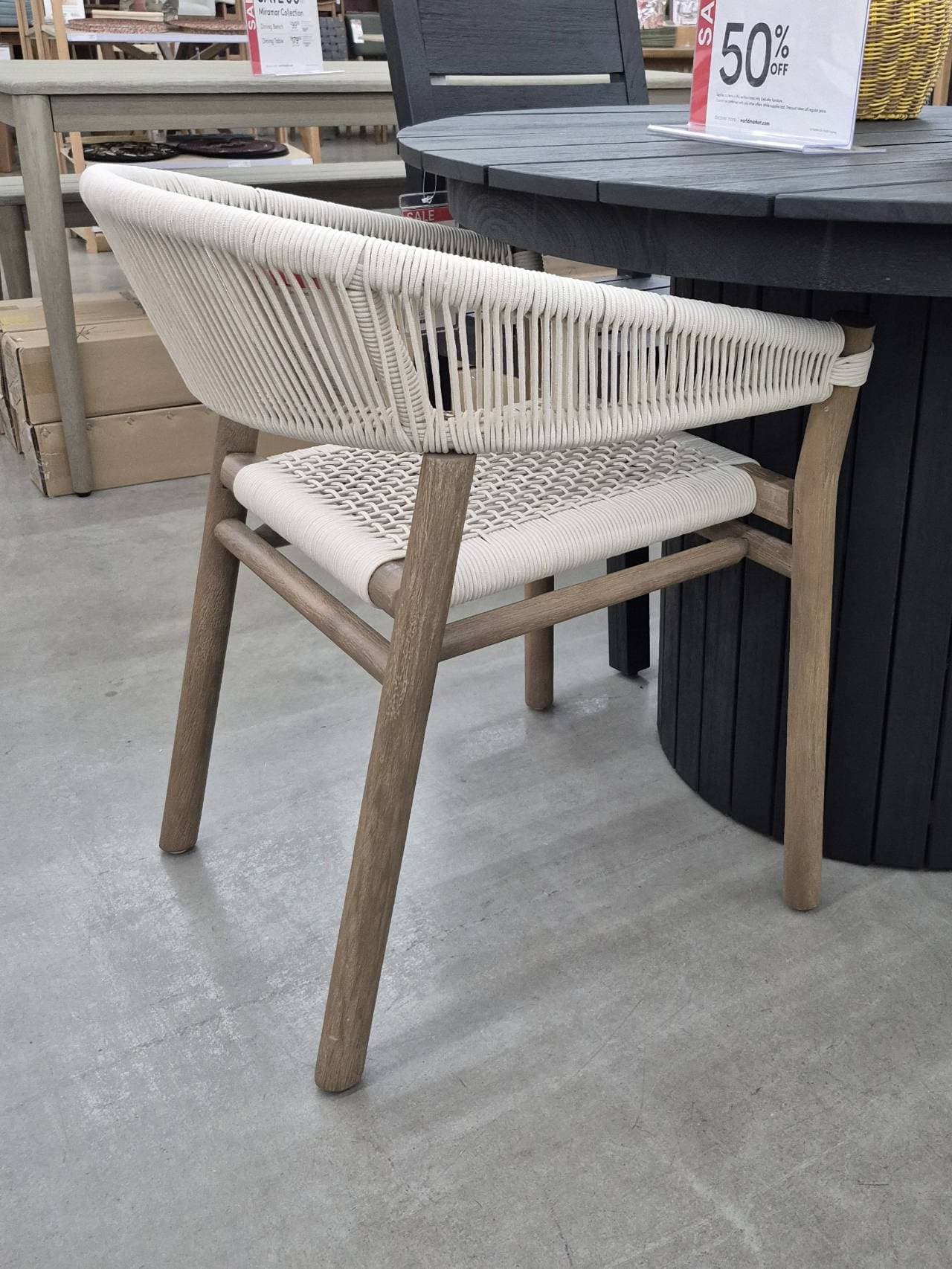 Woven Rope Dining Chair wood frame