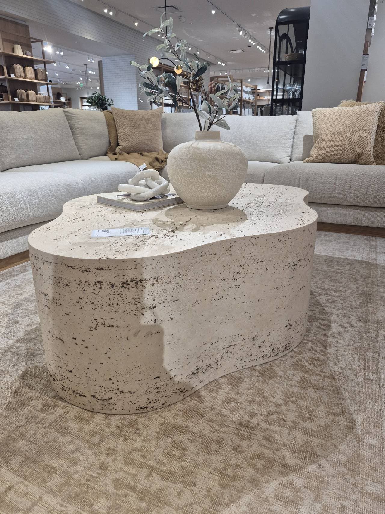 Stone Coffee Table textured organic shape