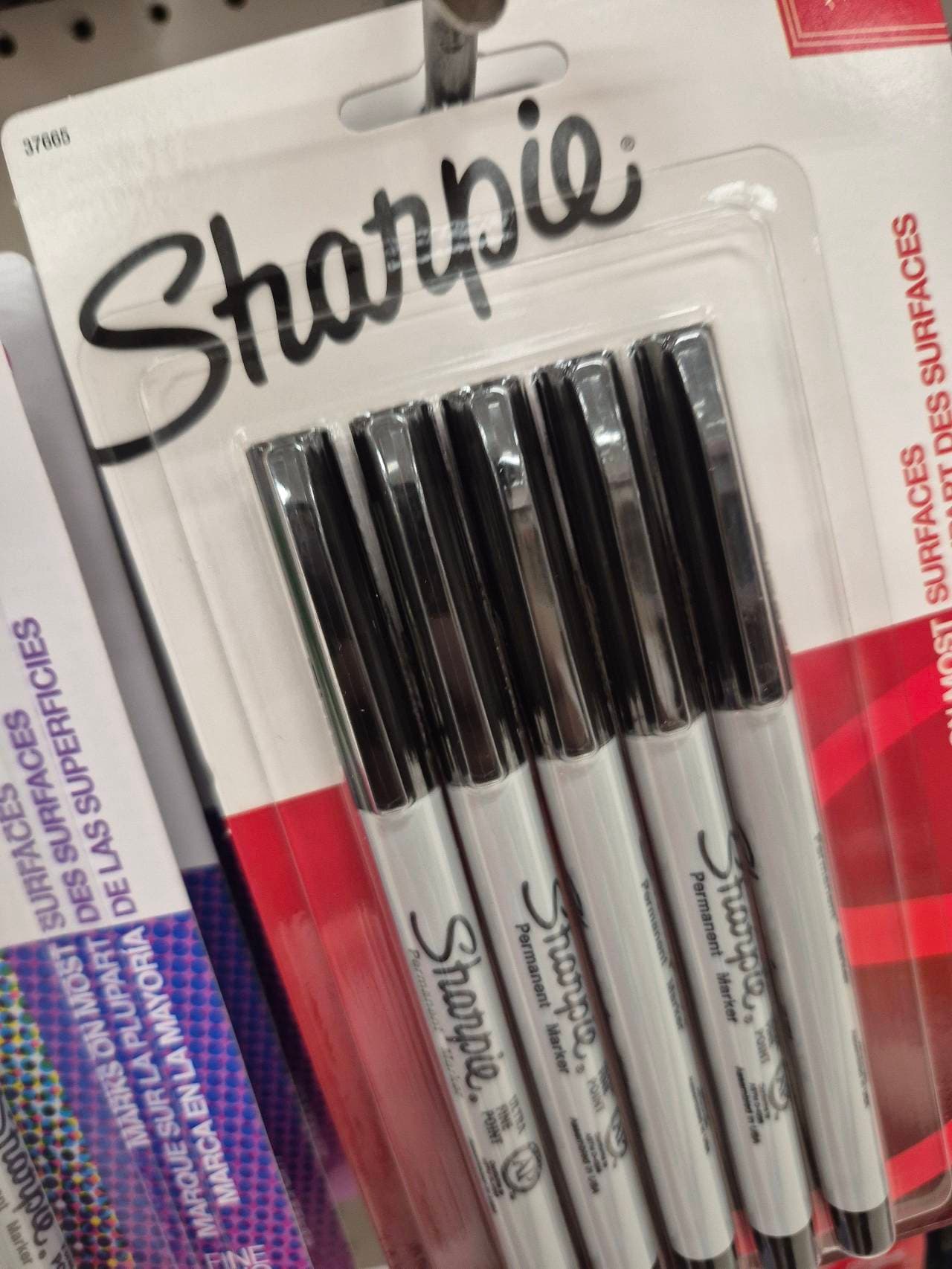 Sharpie Fine Point Permanent Markers, Black, 5-Pack
