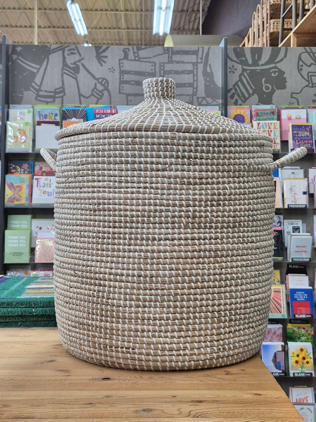 Woven Basket with Lid